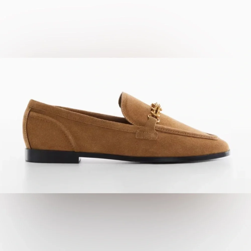 Mango Leather loafers with chain NiB - Picture 2 of 5